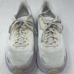 Hoka One One Cream Purple Clifton 8 Low Top Running Shoes Sneakers Size 8